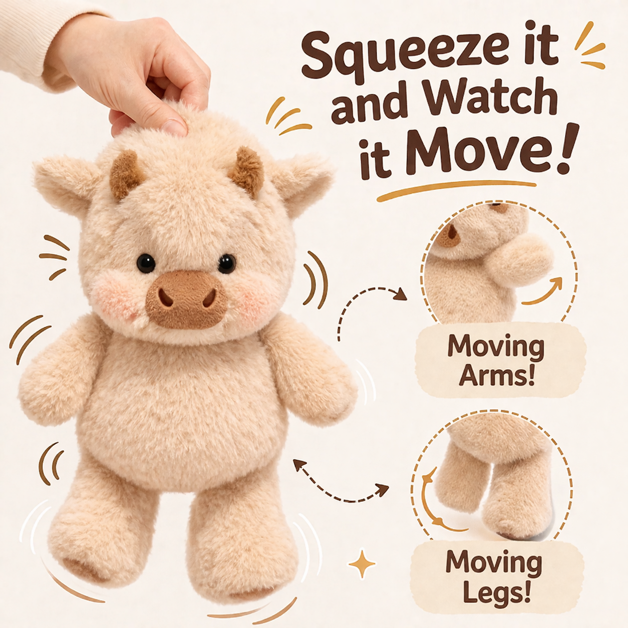 Squeezemoo bull plush